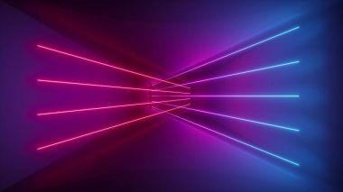3d render, parlak çizgiler, neon ışıkları, psychedelic arka plan, ultraviyole, pembe mavi canlı renkler