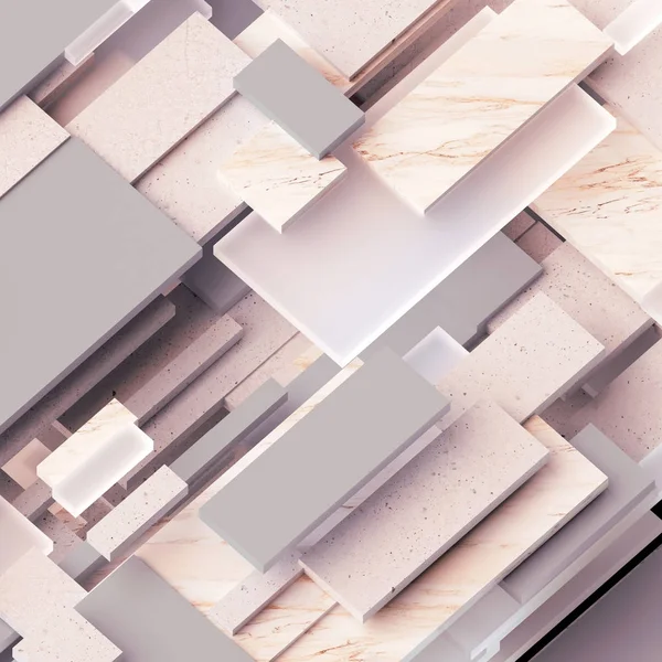 Rendering 3d, sfondo astratto, pannelli in pietra piana, texture in marmo — Foto Stock