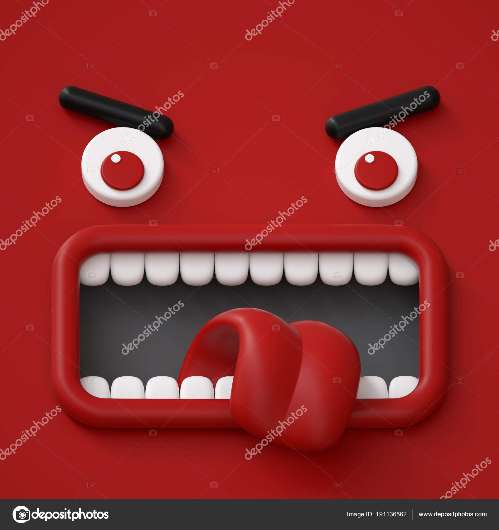 angry screaming cartoon face