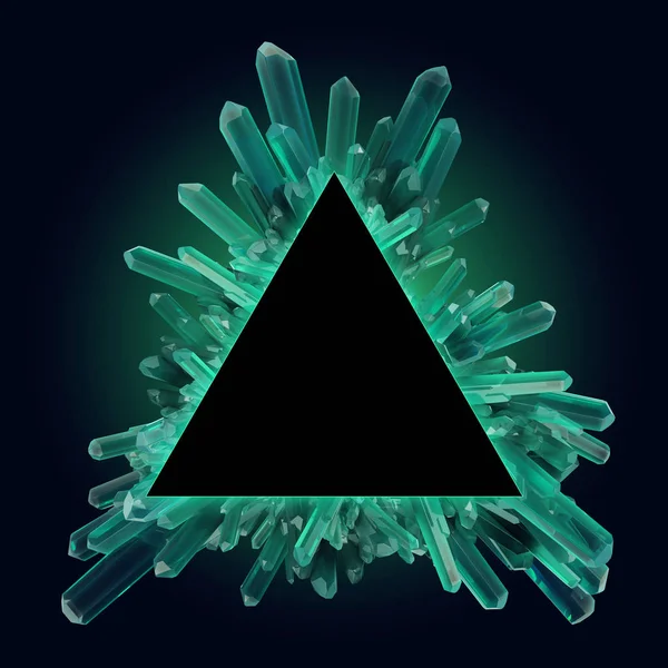 3D render, digital illustration, abstrakt crystal triangulära fra — Stockfoto