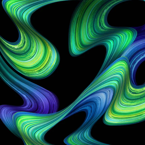 3d render, abstract artistic wavy background, blue green brush strokes, paint splash, malachite gouache smears, modern dynamic lines, splatter — Stock Photo, Image