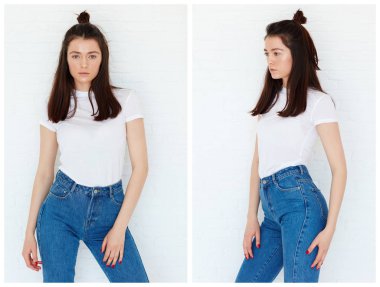 doğal gün ışığı ile modeli test çekimleri poz genç çekici kız