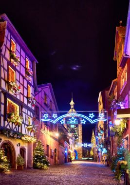 fairytale christmas street Rue du General de Gaulle of beautiful clipart