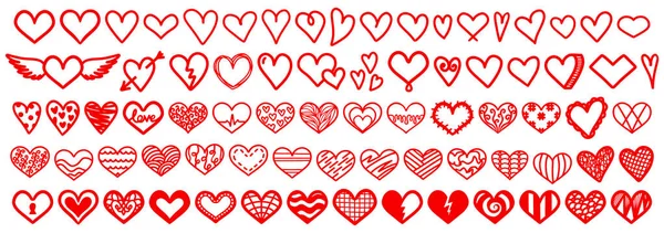 Corazón Amor Vector Garabato Corazón Contorno Mano Dibujado Icono Corazón — Vector de stock