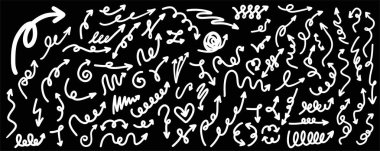 Ok eğrisi vektör kümesi. Ok eğrisi vektörü. Ok eğrisi karalama koleksiyonu.