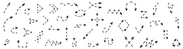 Стрелка Пунктиром Вектор Стрелка Пунктиром Вектор Кривизны Дудла Стрелка Пунктиром — стоковый вектор