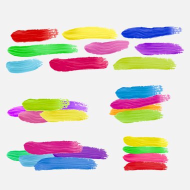 Fırça rengarenk vektör kümesini boya