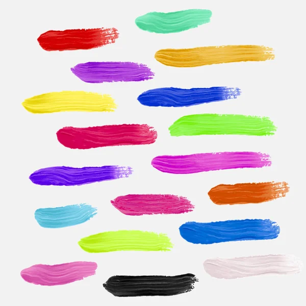 Paint Brush Colorful Big Vector Set Art Brush Colorful Big — Stock Vector