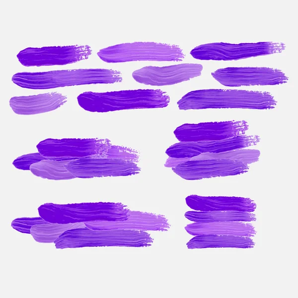 Set Vecteur Violet Pinceau Peinture — Image vectorielle