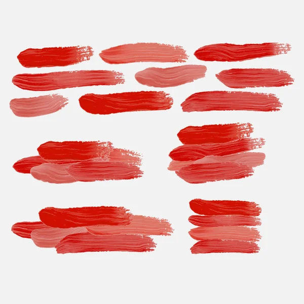 Set Vecteur Rouge Pinceau Peinture — Image vectorielle