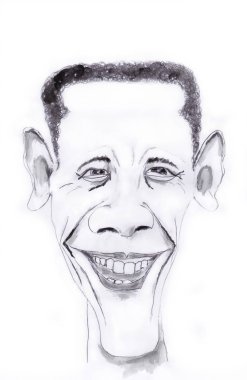Bizi Başkan Barack Obama, su renk orijinal resmi