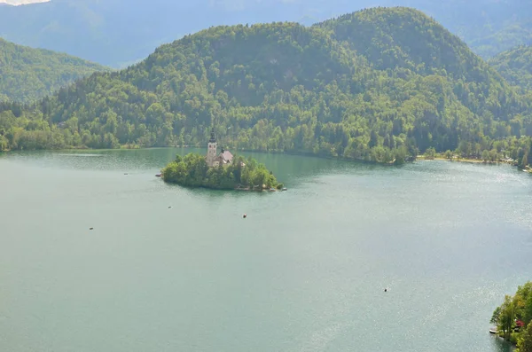 Sjön Bled och Bled Island — Stockfoto