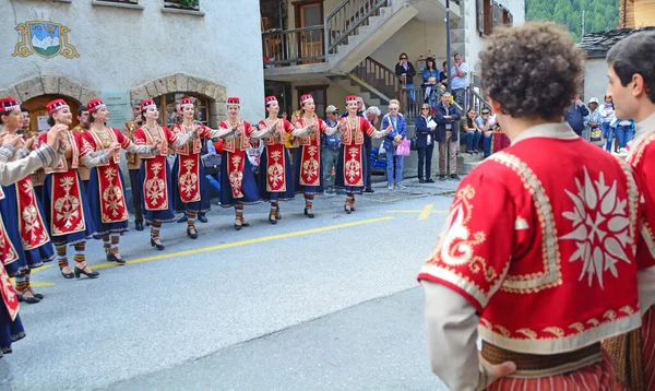 Evolene Switzerland August Armenian Folk Group Traditional Costumes August 2019 — Stock Photo, Image