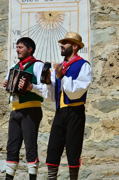 Evolene Switzerland August Italiensk Folkgrupp Från Ernicibergen Traditionella Dräkter Augusti — Stockfoto