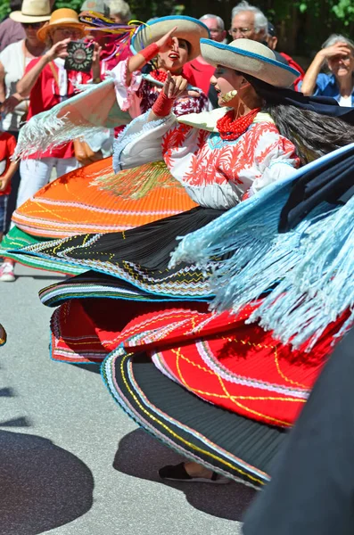Evolene Switzerland August Ecuador Folk Group Quito Traditional Costume August — 图库照片