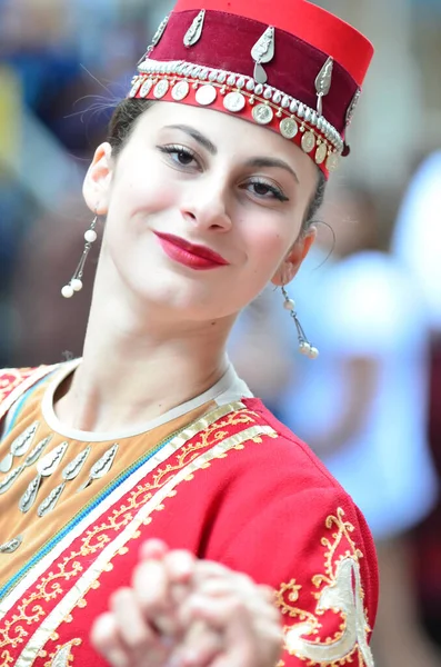 Evolene Suíça Agosto Grupo Folclórico Armênio Trajes Tradicionais Agosto 2019 — Fotografia de Stock