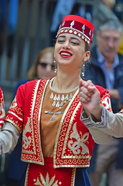 Evolene Schweiz Augusti Armenisk Folkgrupp Traditionella Kostymer Augusti 2019 Evolene — Stockfoto