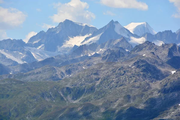 Galmihorn Izquierda Wannenhorn Derecha Los Alpes Berneses Suiza — Foto de Stock