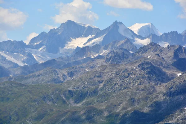 Galmihorn Left Wannenhorn Right Bernese Alps Switzerland — Stock Photo, Image