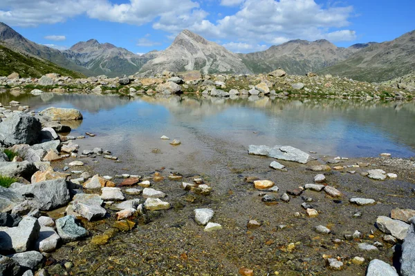 Piz Lagalb Sobre Paso Bernina Sur Moritz Con Lago Arlas — Foto de Stock