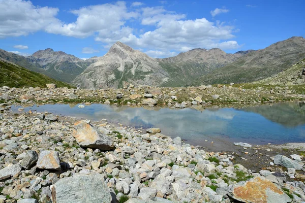 Punta Lagalb Ovanför Bernina Pass Söder Moritz Med Sjön Arlas — Stockfoto