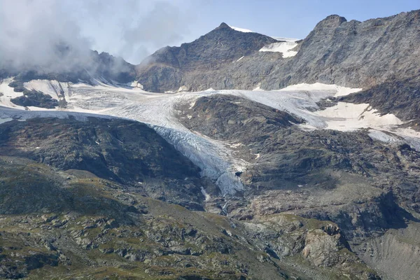 Piz Cambrena Oglądany Przełęczy Bernina Południowej Szwajcarii Nad Moritz — Zdjęcie stockowe