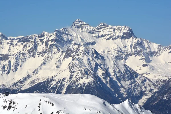 Martigny Kasabasının Yukarısındaki Güney Sviçre Deki Dents Morcles — Stok fotoğraf