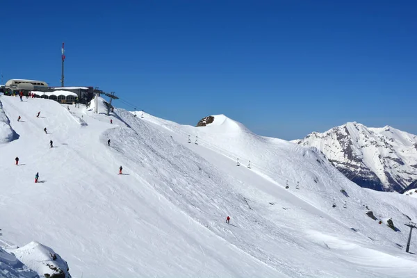 Skiën Het Zwitserse Luxe Resort Verbier Zuid Zwitserland Attelas Skilift — Stockfoto