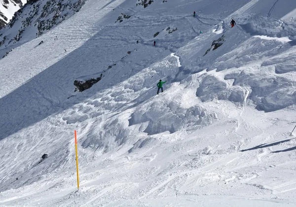 Esqui Íngreme Piste Verbier Suíça — Fotografia de Stock