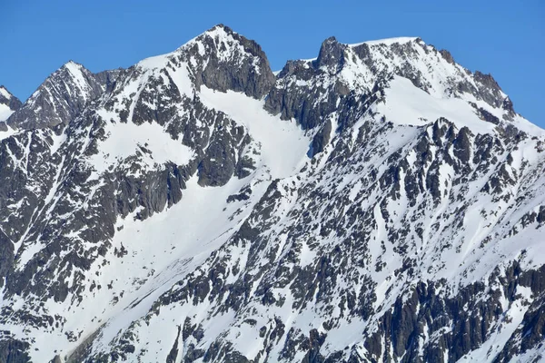 Вазенхорн Слева Зеттерхорн Справа Бернских Альпах Швейцария Вид Юга Зимой — стоковое фото