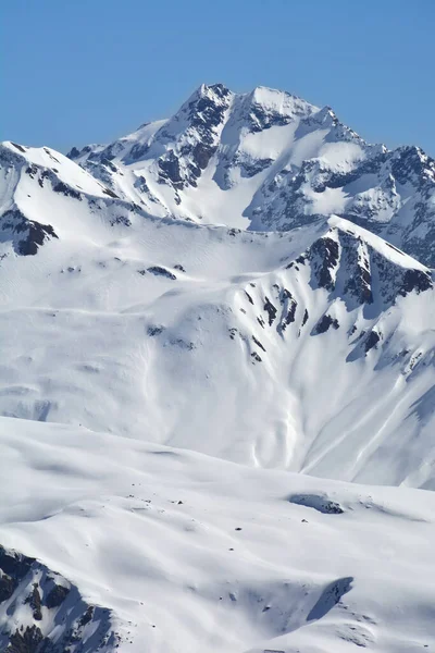 Hranici Mezi Itálií Švýcarskem Pohled Severu Zimě — Stock fotografie