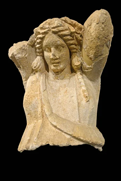 Αρχαία Ελληνική Καρυάτιδη Γλυπτική Μιας Γυναικείας Μορφής Που Χρησιμοποιείται Για — Φωτογραφία Αρχείου