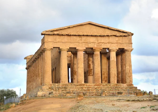 Antiguo Templo Griego Concordia Valle Los Templos Agrigento Sicilia — Foto de Stock