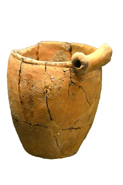 Antiguo Cuenco Edad Piedra Hace 000 Años Con Una Manija — Foto de Stock