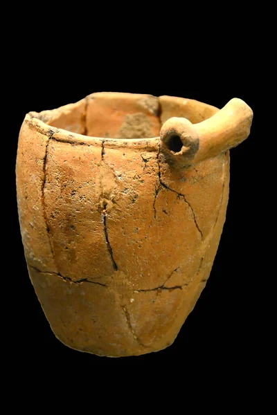 Antiguo Cuenco Edad Piedra Hace 000 Años Con Una Manija — Foto de Stock