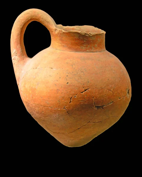 古希腊 中青铜器时代壶与一个手柄 大约3600岁 在西西里发现的 — 图库照片
