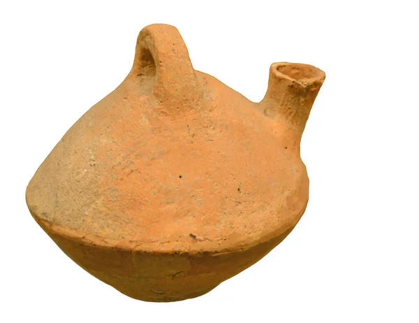 Ancient Greek Middle Bronze Age Jug Centrally Placed Handle Spout — Stock Photo, Image