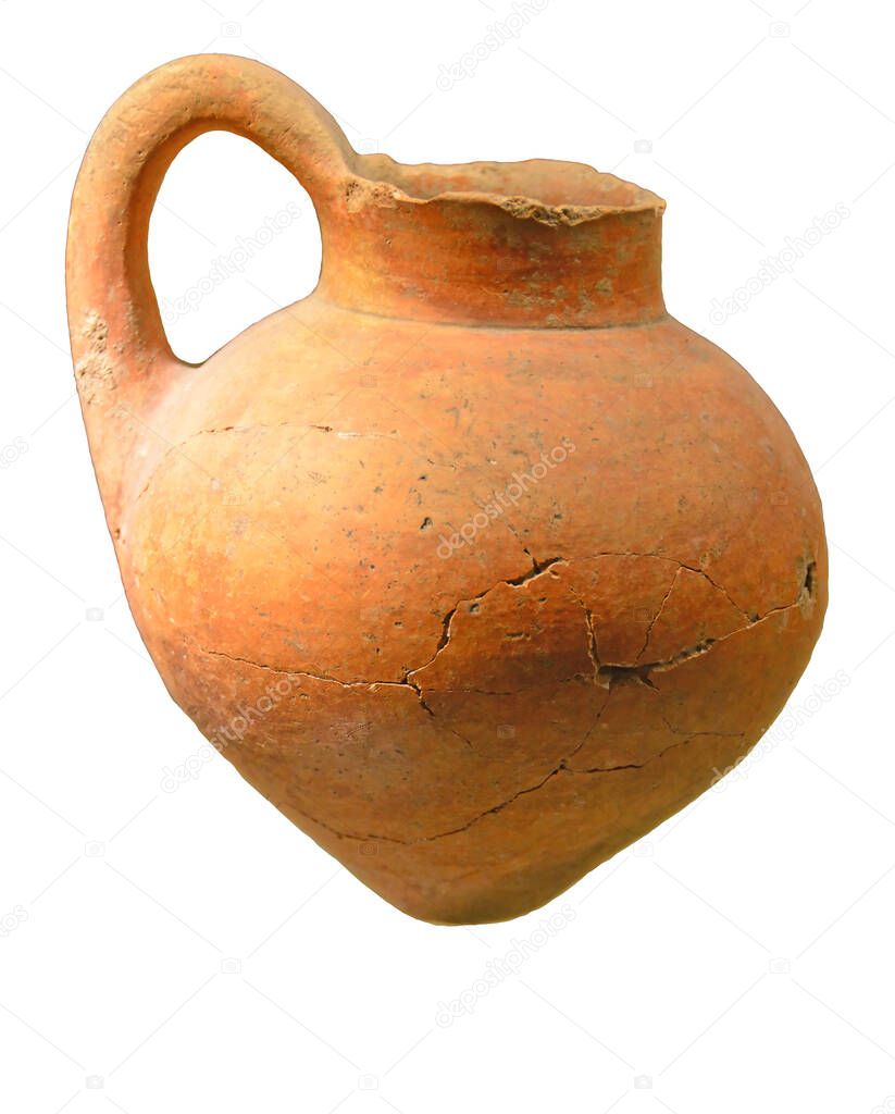 Ancient Greek, middle Bronze Age jug with one handle. About 3,600 years old, found in Sicily