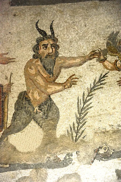 Mozaicul Roman Antic Zeului Pan Într Luptă Din Unesco Enumeră — Fotografie, imagine de stoc