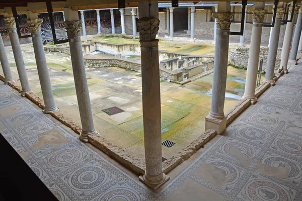 Cuadrángulo Peristilo Forrado Mosaico Villa Romana Del Casale Declarada Patrimonio — Foto de Stock