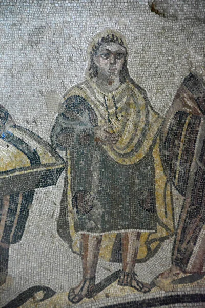 Altrömisches Mosaik Einer Adelstochter Von Der Villa Romana Del Casale — Stockfoto