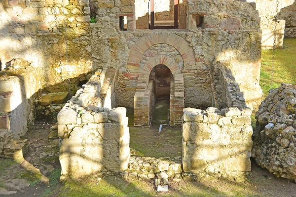 Antigos Fornos Aquecimento Central Romanos Chamados Hipocaust Para Aquecimento Piso — Fotografia de Stock