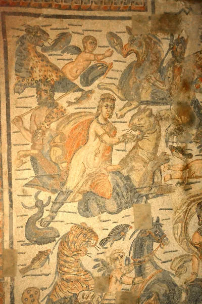 Ancient Roman Mosaic Composition Depicting Nereid Sea Nymph Icthyocentaur Other — Stock Photo, Image