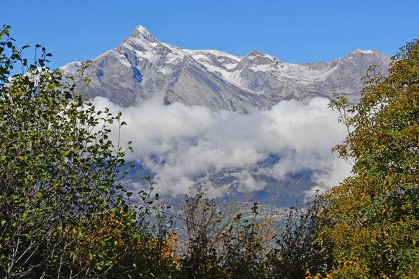 Prime Nevicate Dell Autunno Autunno Sulle Alpi Haut Cry Sulle — Foto Stock