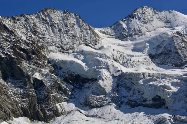 Schallihorn Pointe Sud Moming Vpravo Švýcarských Alpách Nad Horským Střediskem — Stock fotografie