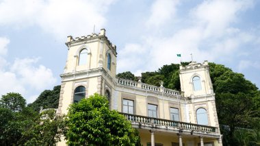 Macau 'da Portekiz sömürgesi mimarisi olan güzel bir antik villa.