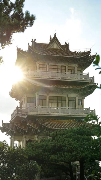 Chinese Buddhist Temple China Asia Traditional Oriental Architecture Monastery Peak — Stock Photo, Image