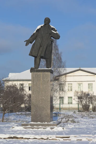 Velsk Arkhangelsk Region Russia November 2016 Monument Vladimir Lenin Town — Stock Photo, Image