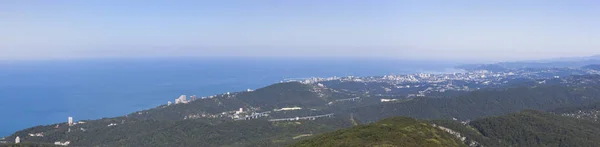 Vista Panorámica Ciudad Sochi Con Montañas Big Ahun Región Krasnodar —  Fotos de Stock