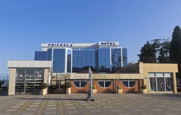 Hotel "Prichal" on the waterfront of settlement resort of Adler, Sochi — Stock Photo, Image